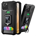 Multifunctionele 4-in-1 iPhone 12/12 Pro Hybrid Case - Zwart