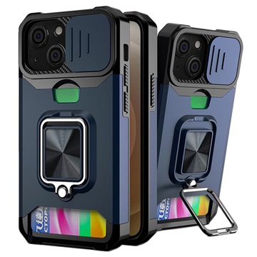 Multifunctionele 4-in-1 iPhone 13 Mini Hybrid Case - Navy Blauw