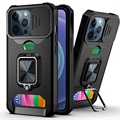 Multifunctionele 4-in-1 iPhone 13 Pro Hybrid Case - Zwart