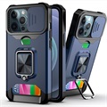 Multifunctionele 4-in-1 iPhone 13 Pro Hybrid Case - Navy Blauw
