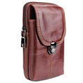 Multifunctionele Universele Belt Clip Leder Tas - Coffee