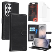 Samsung Galaxy S26 Ultra MyTPhone CardMate Leren Portemonnee Hoesje - Zwart