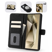 Samsung Galaxy S24 Ultra MyTPhone CardMate Leren Portemonnee Hoesje - Zwart