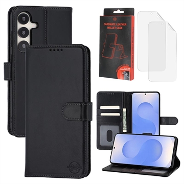 Samsung Galaxy S25+ MyTPhone CardMate Leren Portemonnee Hoesje - Zwart