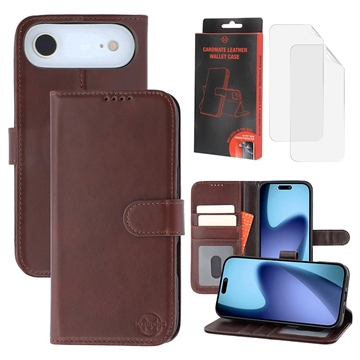 iPhone Air MyTPhone CardMate Leren Portemonnee Hoesje - Donkerbruin