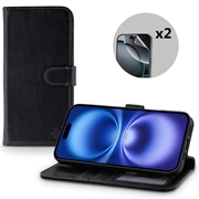 iPhone 17 MyTPhone CardMate Leren Portemonnee Hoesje - Zwart