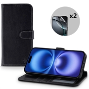 iPhone 17 MyTPhone CardMate Leren Portemonnee Hoesje - Zwart
