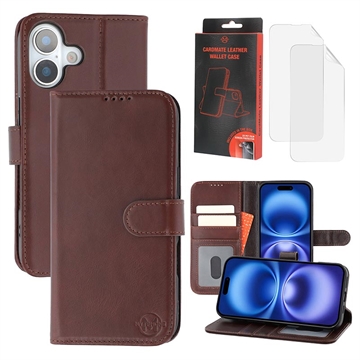 iPhone 17 MyTPhone CardMate Leren Portemonnee Hoesje - Donkerbruin