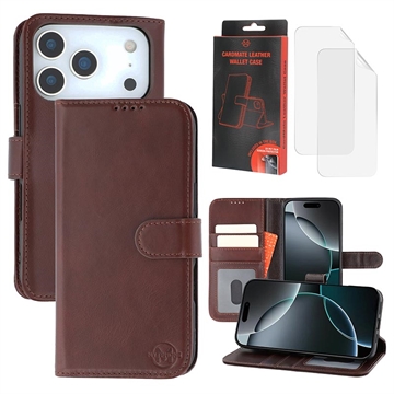iPhone 17 Pro MyTPhone CardMate Leren Portemonnee Hoesje - Donkerbruin