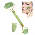 Naturlig Jade Ansiktsrulle med Massasje Gua Sha