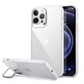 iPhone 12/12 Pro Hybride Hoesje met Verborgen Standaard - Wit / Doorzichtig
