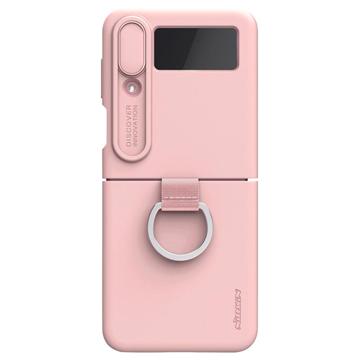 Nillkin CamShield Silky Samsung Galaxy Z Flip4 Siliconen Hoesje - Roze