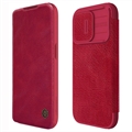 iPhone 15 Pro Max Nillkin Qin Pro Flip Cover - Rood