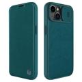 Nillkin Qin Pro iPhone 14 Plus Flip Cover - Groen