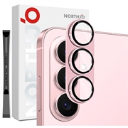 Samsung Galaxy S26+ Northjo Volledige bescherming van mat metaal en gehard glas Beschermer voor de cameralens - Roze