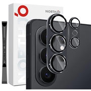 Samsung Galaxy S26 Ultra Northjo Volledige bescherming van mat metaal en gehard glas Beschermer voor de cameralens - Zwart