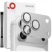 iPhone 18 Pro Northjo Volledige bescherming van mat metaal en gehard glas Beschermer voor de cameralens - Zilver