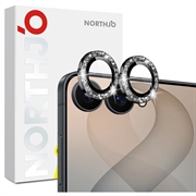 Samsung Galaxy Z Flip8 Northjo Glitter-cameralensbeschermer - Zwart