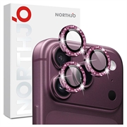 iPhone 18 Pro/18 Pro Max Northjo Glitter-cameralensbeschermer - Bordeauxrood