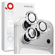 iPhone 18 Pro/18 Pro Max Northjo Glitter-cameralensbeschermer - Zilver