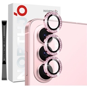 Samsung Galaxy S26 Northjo Strass Camera Lens Beschermer Set - Roze