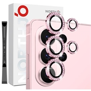 Samsung Galaxy S26 Ultra Northjo Strass Camera Lens Beschermer Set - Roze
