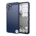 Nothing CMF Phone 2 Pro Geborsteld TPU Hoesje - Koolstofvezel - Blauw