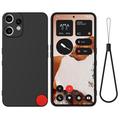 Nothing CMF Phone 2 Pro Vloeibare siliconen hoesje met polsbandje - Zwart