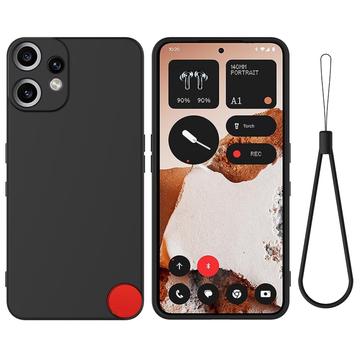 Nothing CMF Phone 2 Pro Vloeibare siliconen hoesje met polsbandje - Zwart