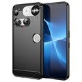 Nothing Phone (3) Geborsteld TPU Hoesje - Koolstofvezel - Zwart