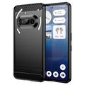 Nothing Phone (3a) Geborsteld TPU Hoesje - Koolstofvezel - Zwart