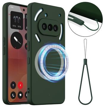 Nothing Phone (3a) Liquid Siliconen Hoesje - MagSafe Compatibel - Donkergroen