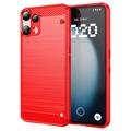 Nothing Phone (3a) Lite Geborsteld TPU Hoesje - Koolstofvezel