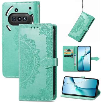 Nothing Phone (3a) Mandala Series Portemonnee-hoesje - Groen