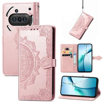 Nothing Phone (3a) Mandala Series Portemonnee-hoesje - Rose Gold