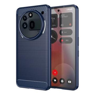 Nothing Phone (3a) Pro Geborsteld TPU Hoesje - Koolstofvezel