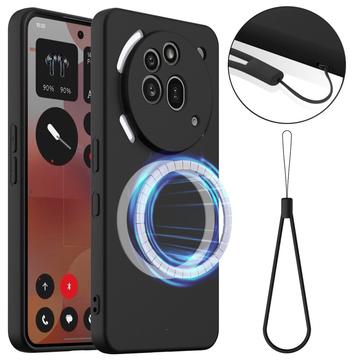 Nothing Phone (3a) Pro Liquid Siliconen Hoesje - MagSafe Compatibel - Zwart