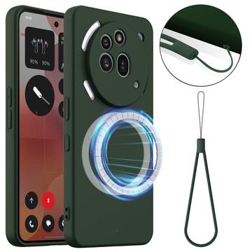 Nothing Phone (3a) Pro Liquid Siliconen Hoesje - MagSafe Compatibel - Donkergroen