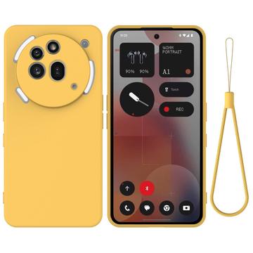 Nothing Phone (3a) Pro Vloeibare siliconen hoesje met polsbandje