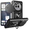 Nothing Phone (3a) Pro Roterende ring hybride hoesje met camera schild - Zwart