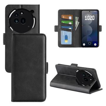 Nothing Phone (3a) Pro Portemonnee Hoesje met Magnetische Sluiting - Kalf Textuur - Zwart