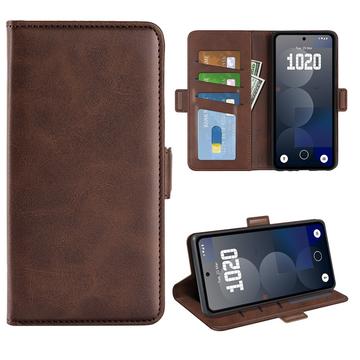 Nothing Phone (3a) Pro Portemonnee Hoesje met Magnetische Sluiting - Kalf Textuur - Bruin