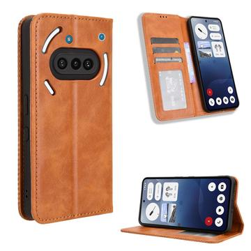 Nothing Phone (3a) Portemonnee Hoesje met Magnetische Sluiting - Bruin