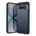 Nothing Phone (4a) Geborsteld TPU Hoesje - Koolstofvezel - Blauw