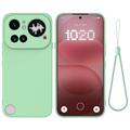 Nothing Phone (4a) Pro Vloeibare siliconen hoesje met polsbandje - Groen