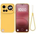 Nothing Phone (4a) Pro Vloeibare siliconen hoesje met polsbandje - Geel
