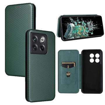 OnePlus 10T/Ace Pro Flip Cover - Koolstofvezel - Groen