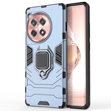 OnePlus 12R/Ace 3 Hybride Hoesje met Ring Houder - Blauw