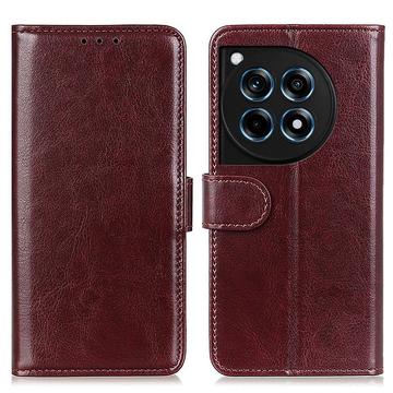 OnePlus 12R/Ace 3 Portemonnee Hoesje met Magneetsluiting - Bruin