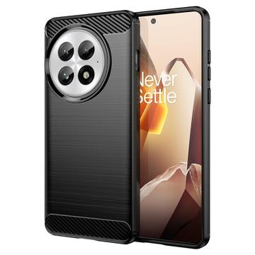 OnePlus 13 Geborsteld TPU Hoesje - Koolstofvezel - Zwart